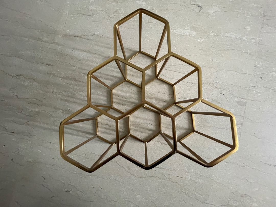 Gold Hexagon wine rack, TV & Home Appliances, Kitchen Appliances, Wine