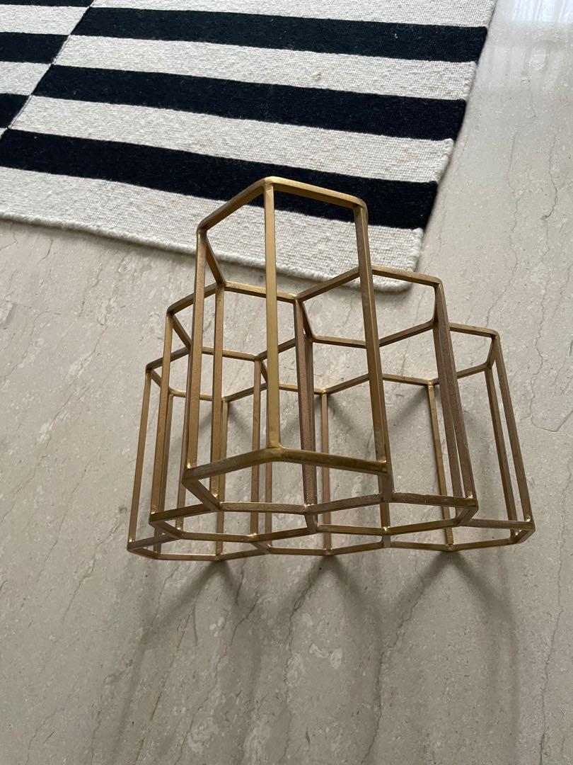 Gold Hexagon wine rack, TV & Home Appliances, Kitchen Appliances, Wine