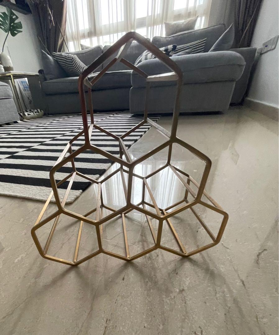 Gold Hexagon wine rack, TV & Home Appliances, Kitchen Appliances, Wine