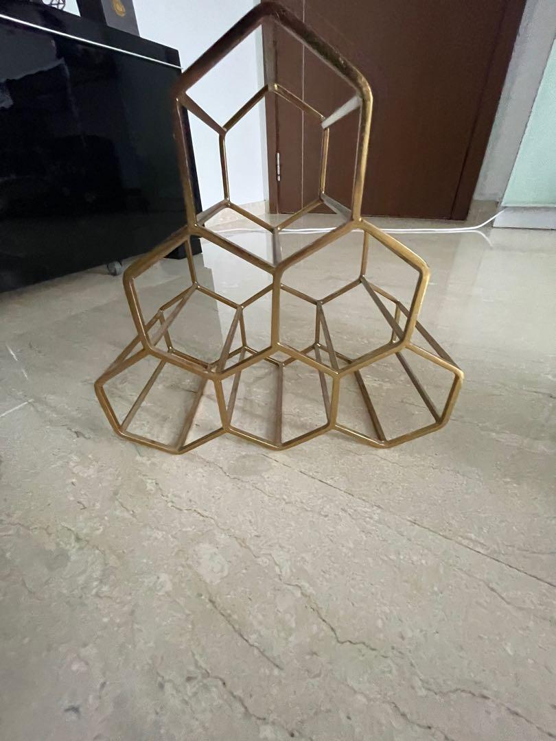 Gold Hexagon wine rack, TV & Home Appliances, Kitchen Appliances, Wine