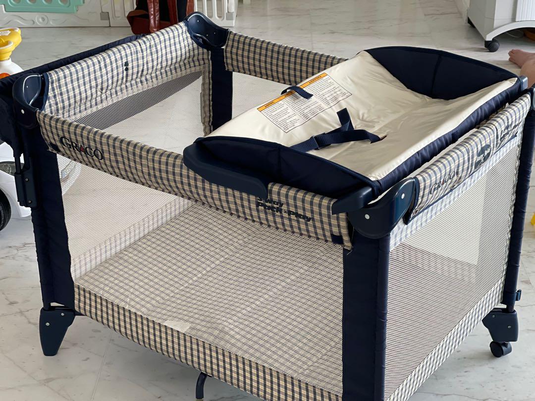 Graco navy blue pack and cheap play