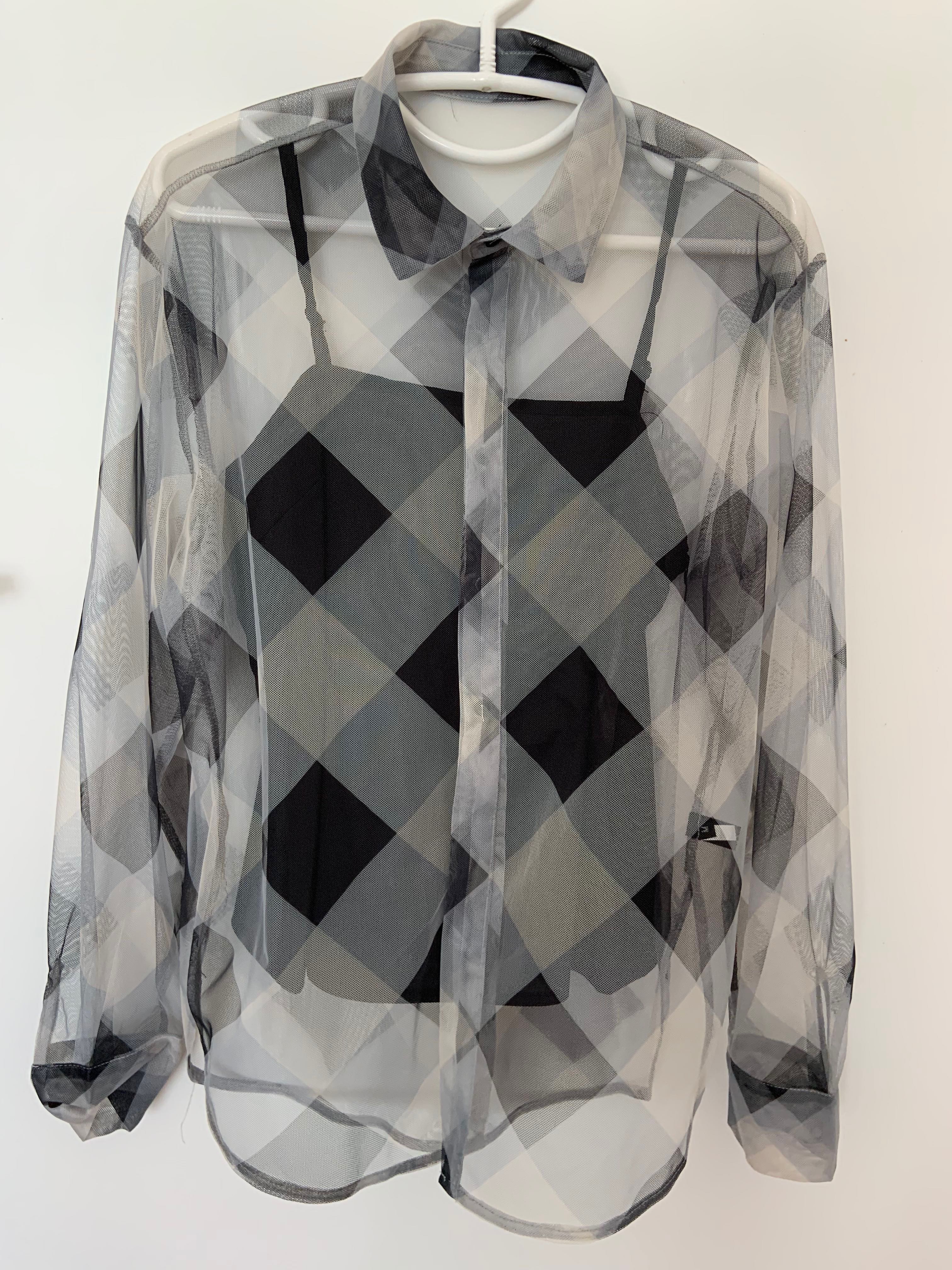 black and grey check shirt