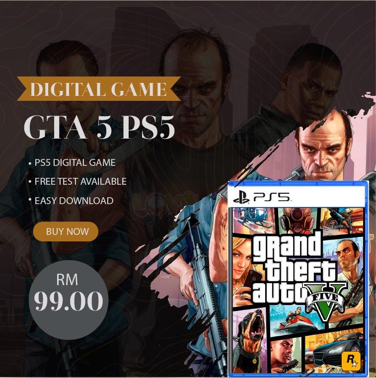 GTA 5 PS5 DIGITAL GAME  FULL GAME, Video Gaming, Video Games, PlayStation  on Carousell