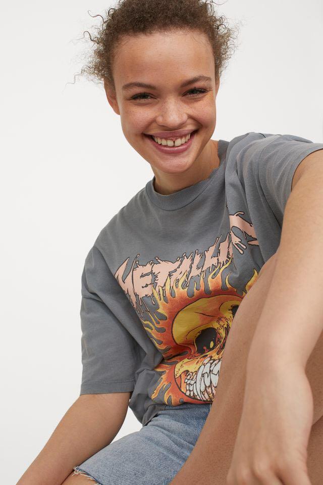 h&m metallica shirt womens