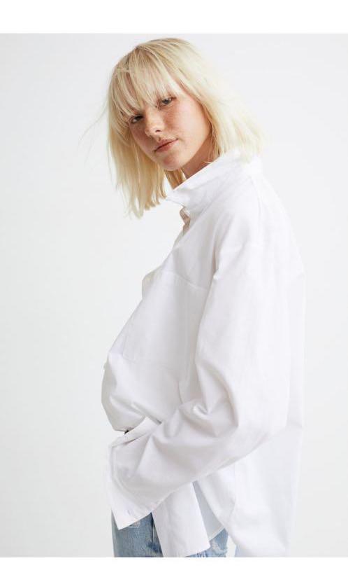 H&m oversized outlet white shirt