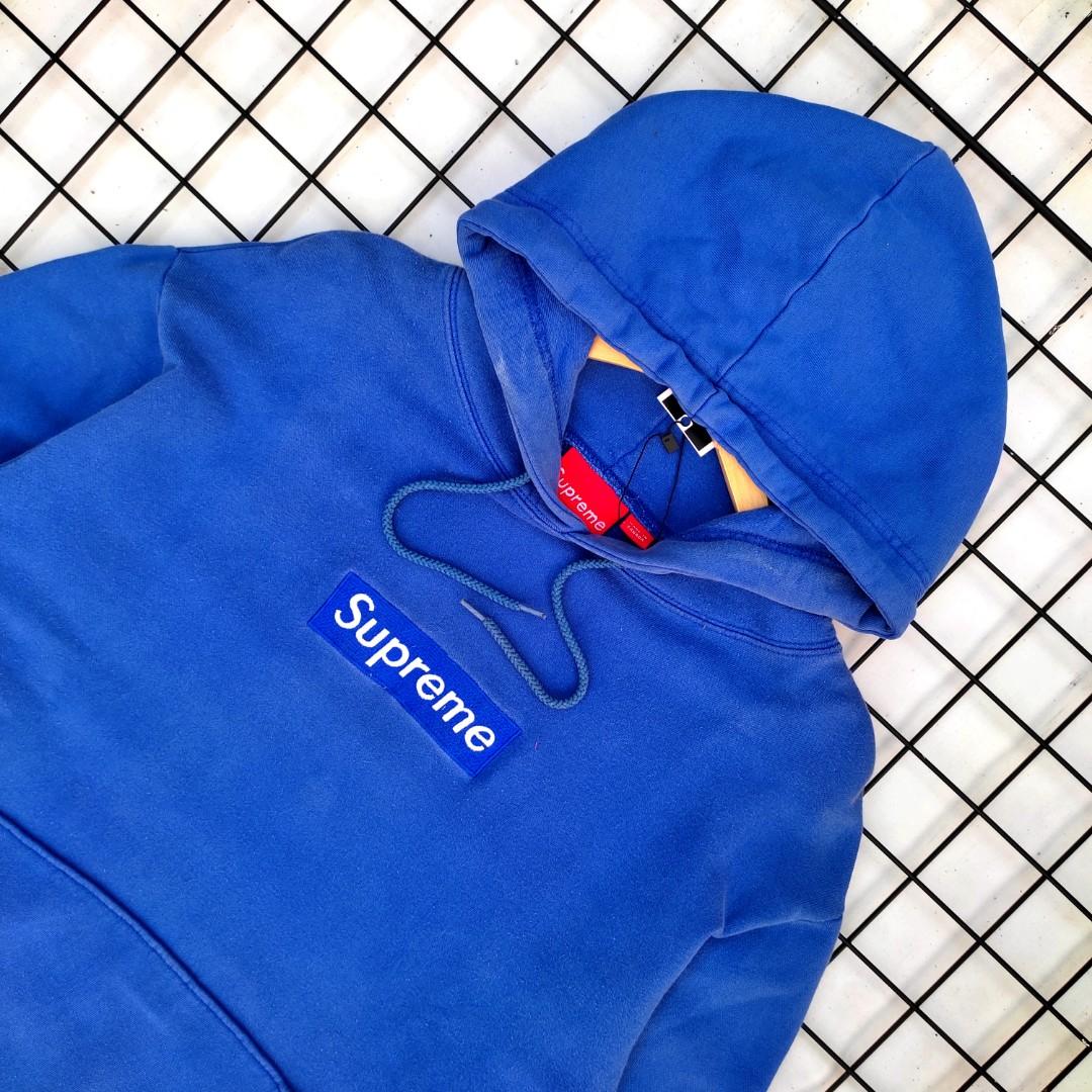 Supreme royal blue box logo hoodie hot sale