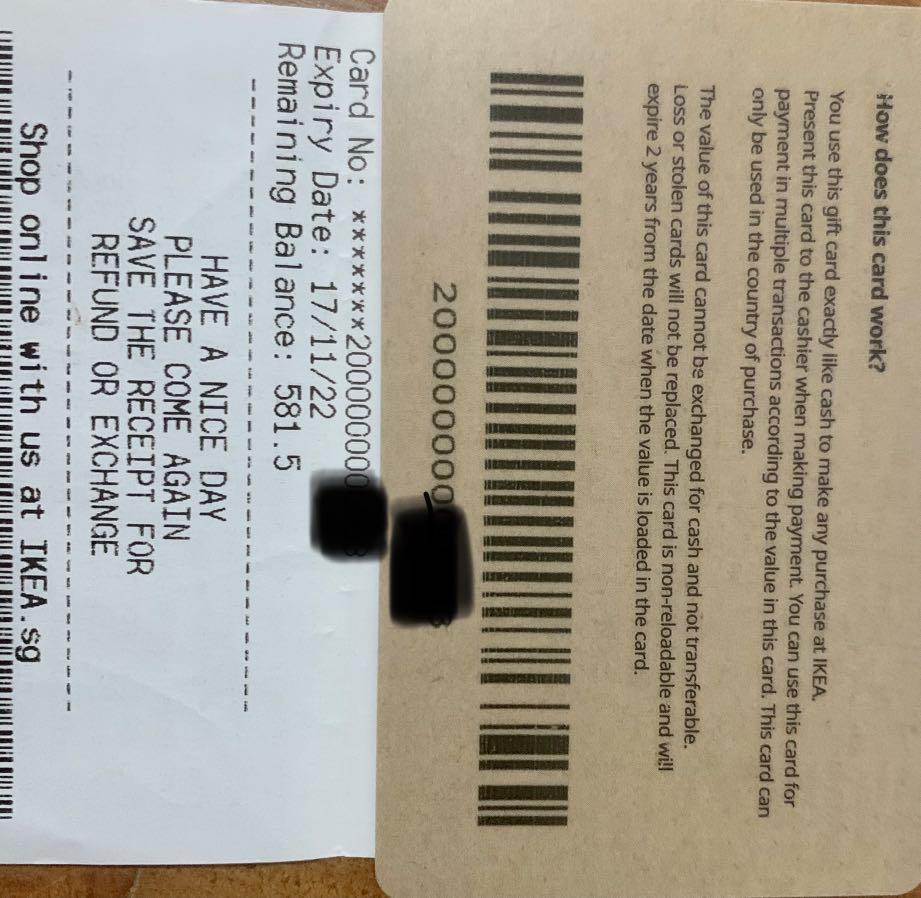 Ikea Gift Card, Furniture & Home Living, Furniture, Other ...
