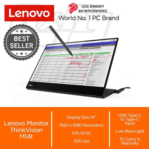 thinkvision m14t 14 inch fhd touch portable monitor