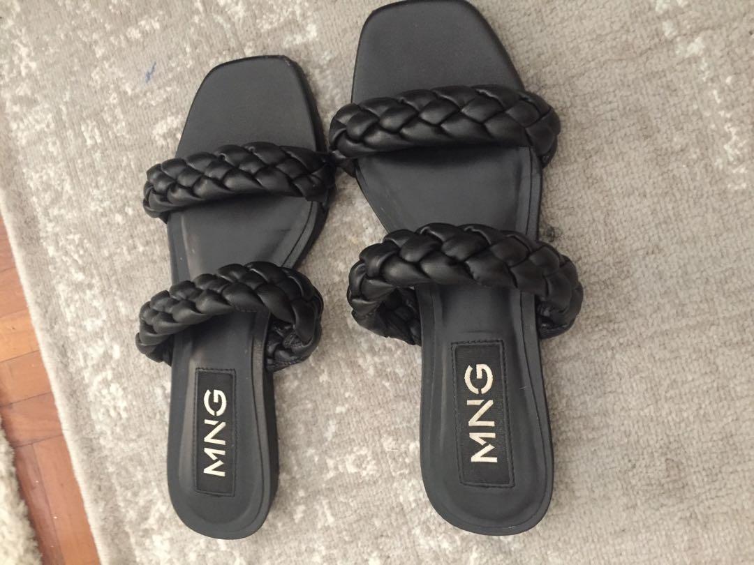 Mango black sandals Women s Fashion Footwear Sandals on Carousell