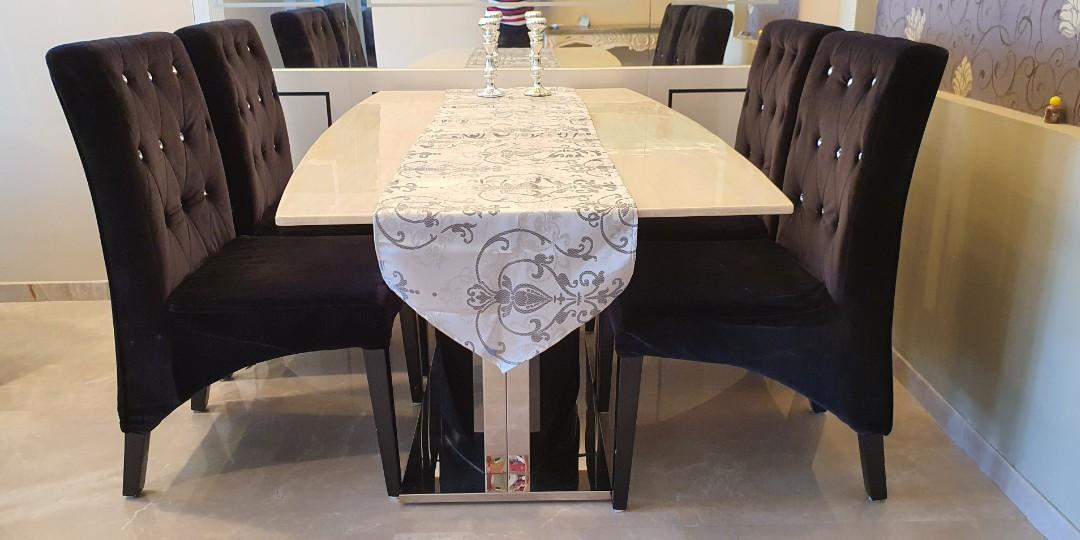 Crystal Dinning Table Plus Chair Set, Crystal Dining Table And Chairs