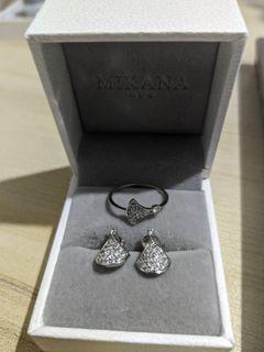REPRICED!!! Mikana Jewelry White Gold Plated Earrings & Ring Bundle!!!