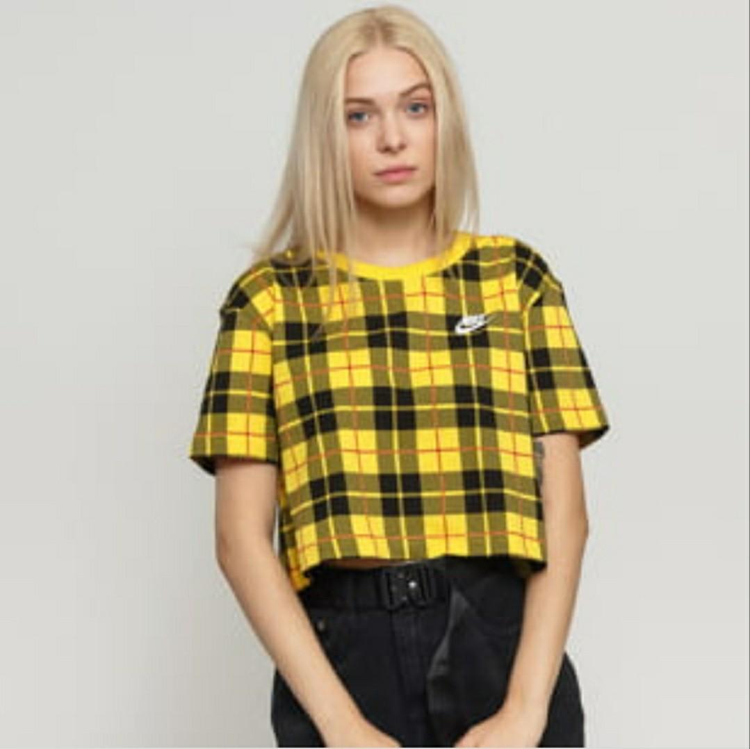 plaid nike crop top