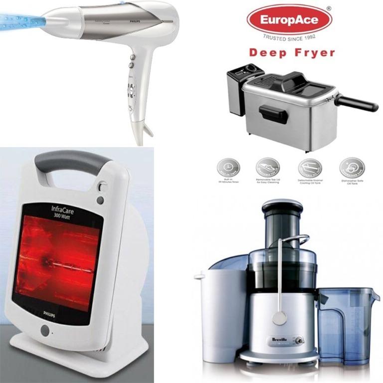 Philips Salondry Control Hp8183 00 Hair Dryer Europace Deep Fryer 3 0l Efy 30c Philips Infracare Hp 3631 Breville 1200w 1l Juice Fountain Tv Home Appliances Kitchen Appliances Fryers On Carousell