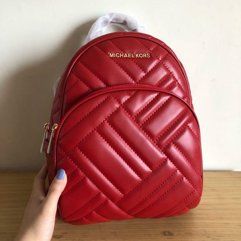 Promo] RM 100 off. Michael Kors Abbey Backpack Red, Women's Fashion, Bags &  Wallets, Purses & Pouches on Carousell