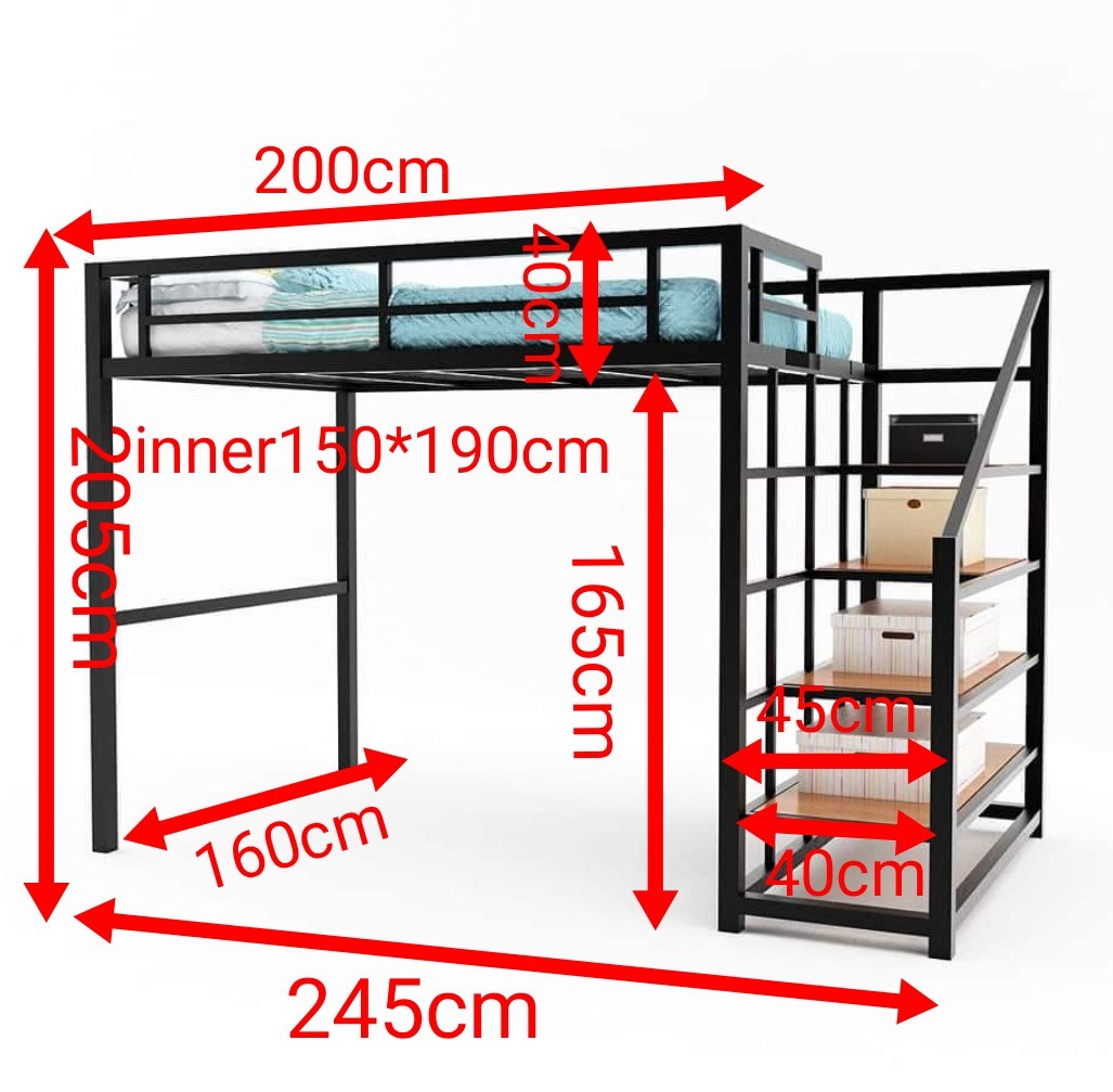 Queen size loft bed custosmize, Furniture & Home Living, Furniture, Bed