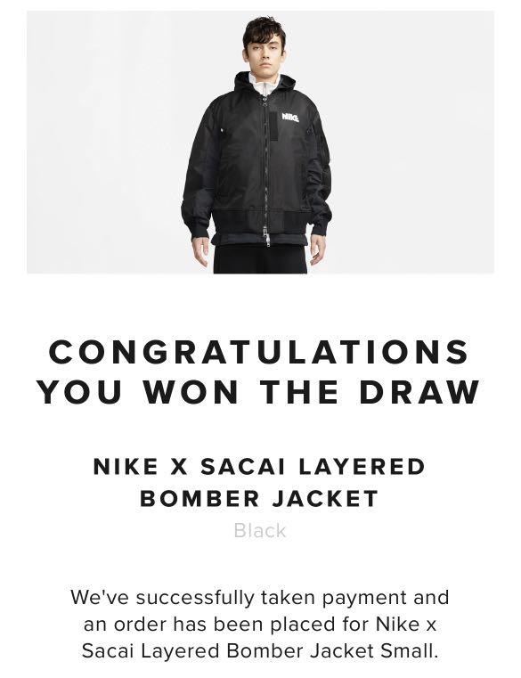 nike x sacai layered bomber jacket