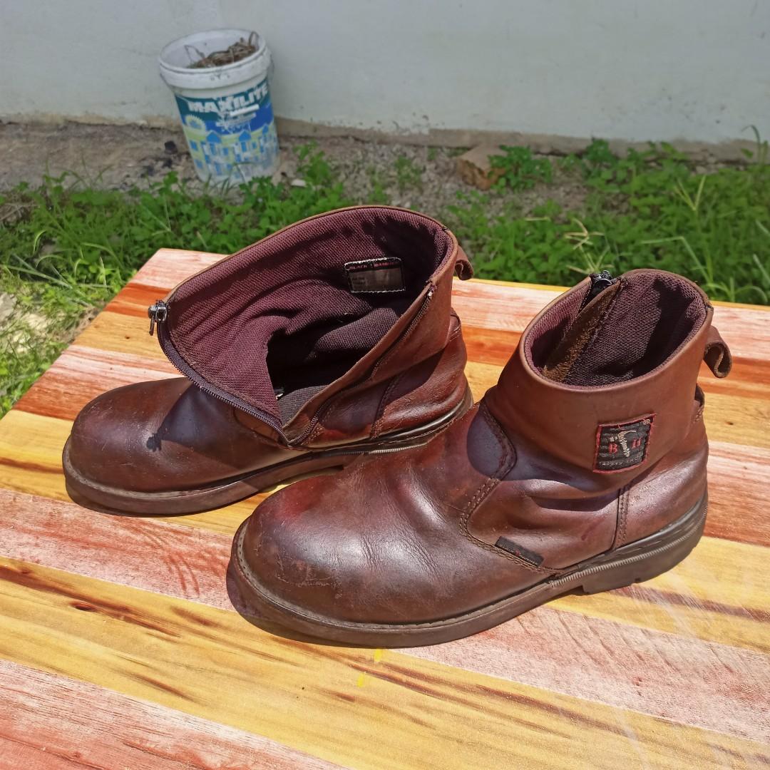 Safety Boots Black Hammer highcut size 10/11, Men's Fashion, Footwear