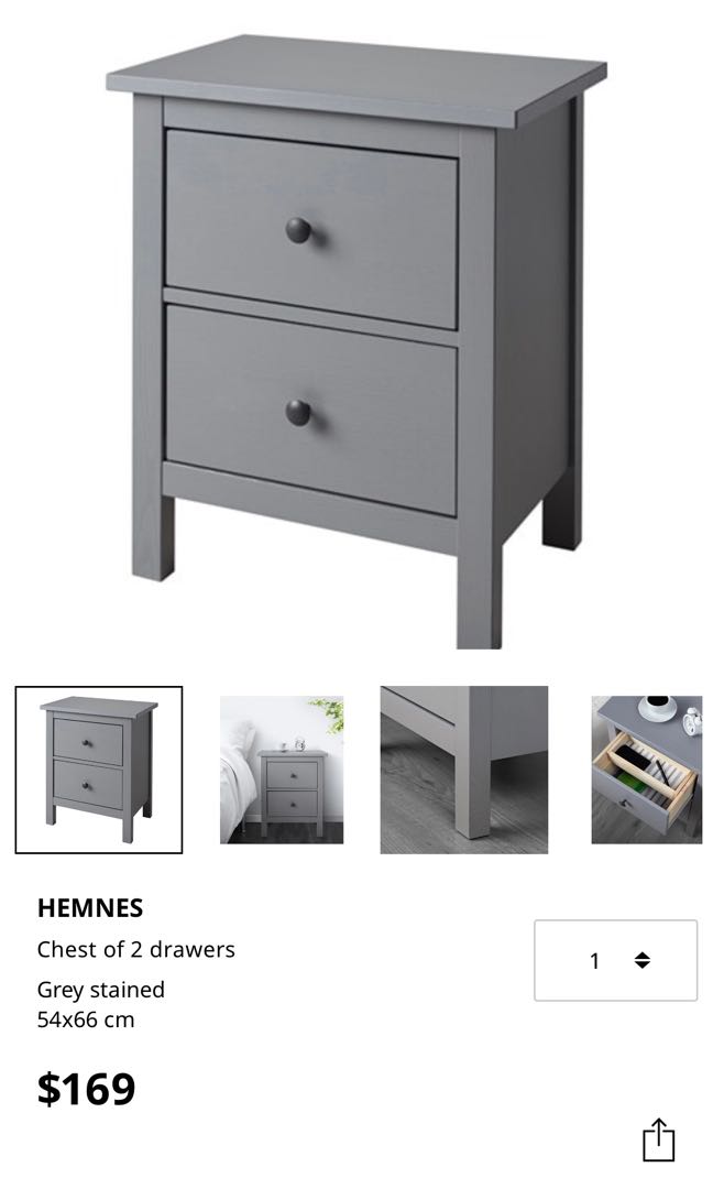 IKEA Scandinavian Bedside table , Furniture & Home Living, Furniture, Other Home Furniture on