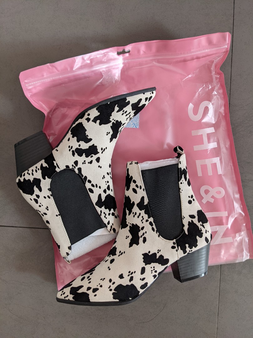 Cow print chelsea boots hotsell