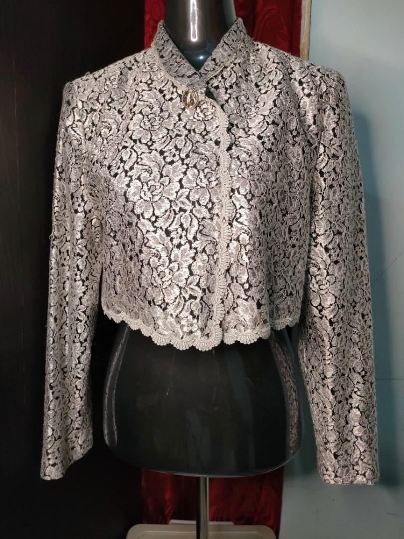 Silver lace jacket hotsell