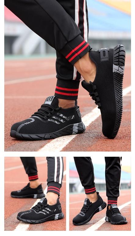 Steel Toe Safety Shoes Stylish Anti Pierce KTG SS60 Black Grey