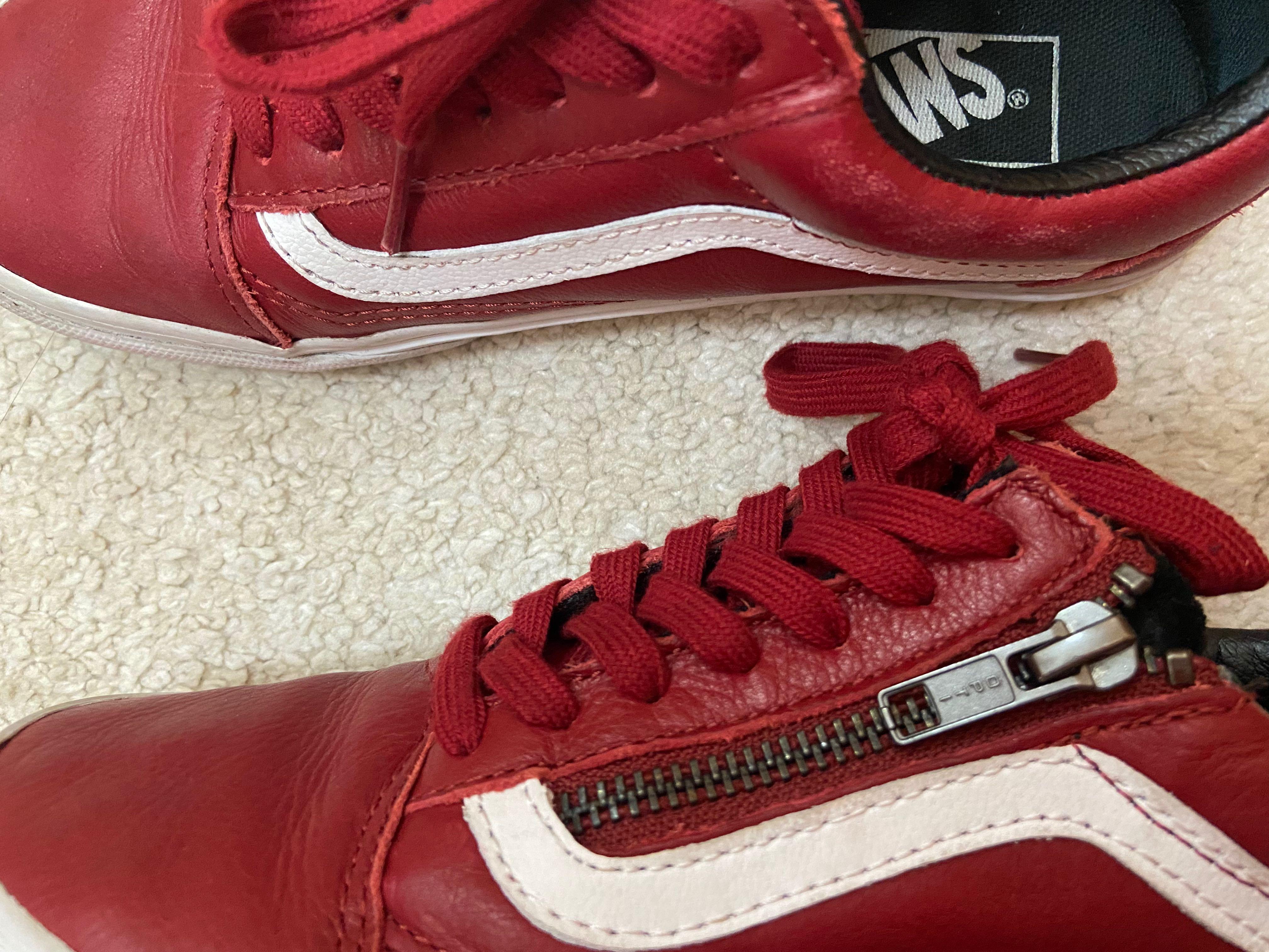 Vans antique leather old skool zip top