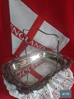 Vintage Silver Plated Serving Tray with Handle