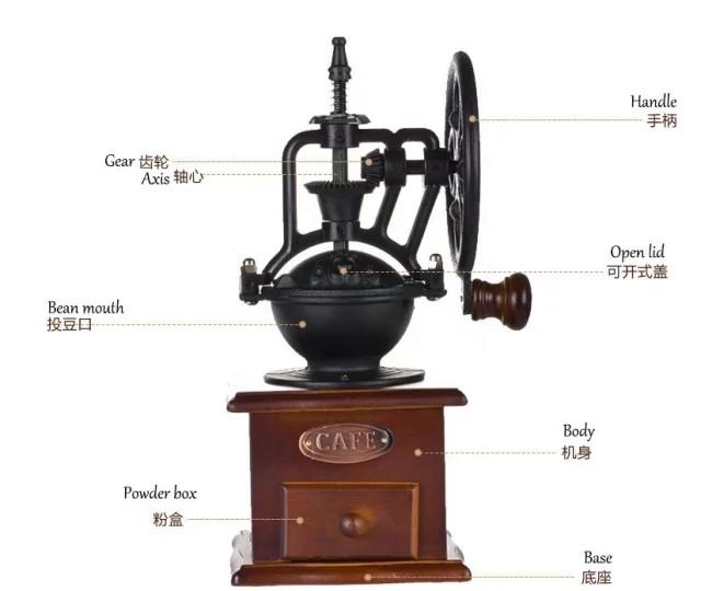 Vintage Wood Coffee Grinder (Category: Coffee Machines & Makers) located in Manila. Submitted by laniefg (Listing ID 1105598278, Image 3). Description: - High milling rate core grinding group, high grinding efficiency - Electroplate the spindle rod, and adopt electrophoretic paint process for adjusting piece, positioning piece and top cap - The support is made of high strength material, which is not easy to be damaged.