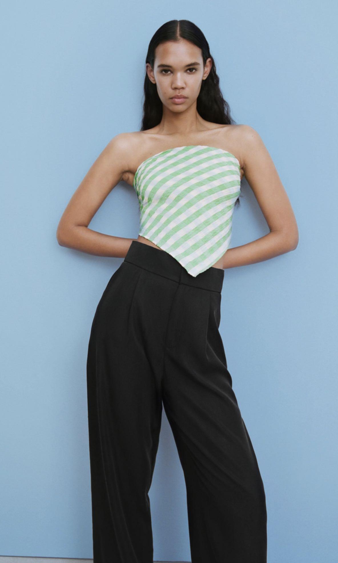 Zara full length trouser black, Fesyen 