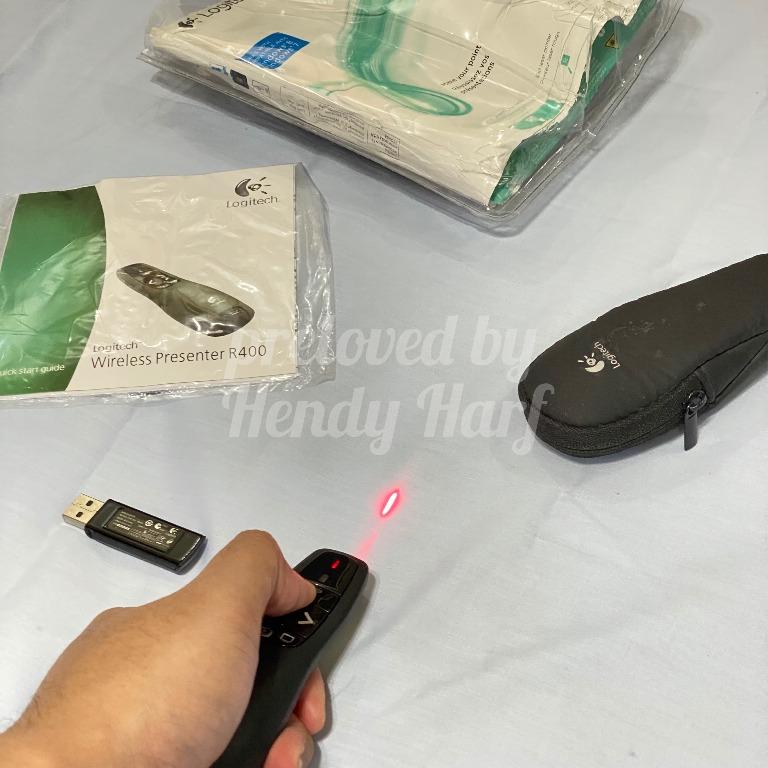 Logitech Pointer R400 Wireless Presenter Presentasi Laser Dongle NEW