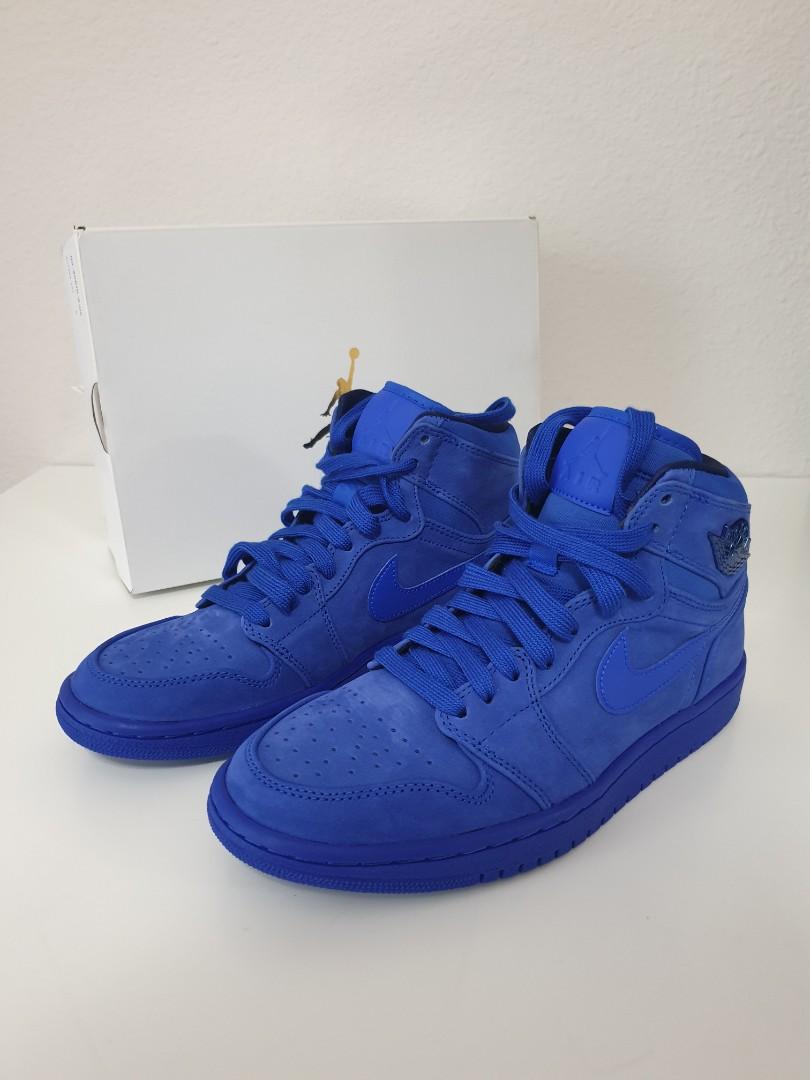Wmns Air Jordan 1 Retro High Blue Suede 