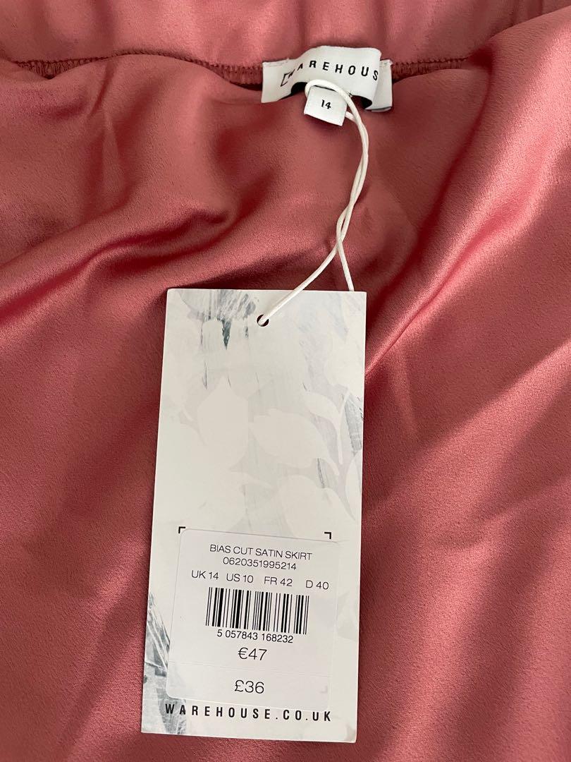 Warehouse bias cut midi skirt in pink sale