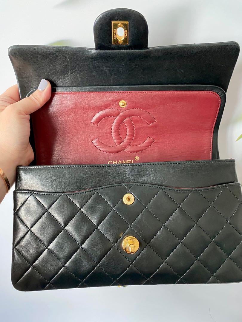 Chanel Black Classic Medium Double Flap Bag with 24K Gold Hardware