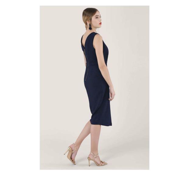 Closet draped sleeveless wrap dress store