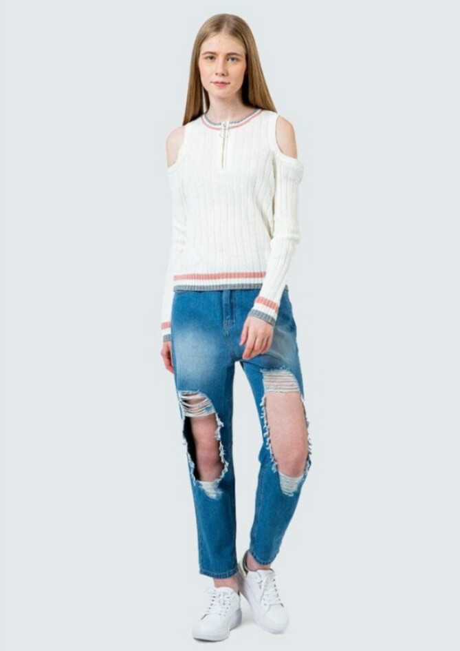 Colorbox Destroyed Denim Pants i 