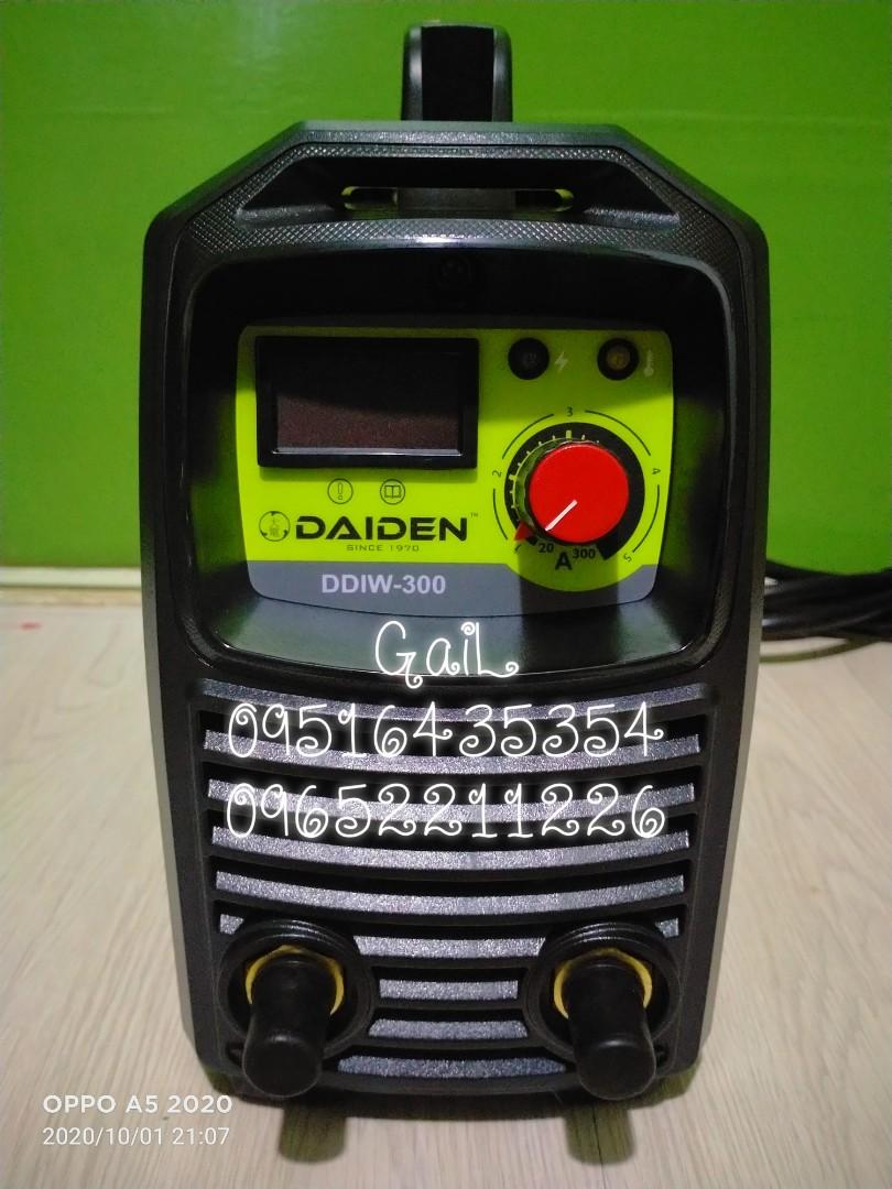 DAIDEN 300A Arc Inverter Welding Machine (DDIW-300) (Category: Construction Tools & Equipment) located in Caloocan City. Submitted by abieghail (Listing ID 1105875852, Image 1). Description: DAIDEN DDIW-300A Digital Inverter Welding Machine - Genuine *Brandnew *Japan brand *Lightweight and Portable *High Quality *Proven Since 1970 Model: DDIW-300 Power Voltage: AC380V+15% Frequency (Hz): 50/60 Rated Output (A): 21 Output Current (A): 20-300 Rated