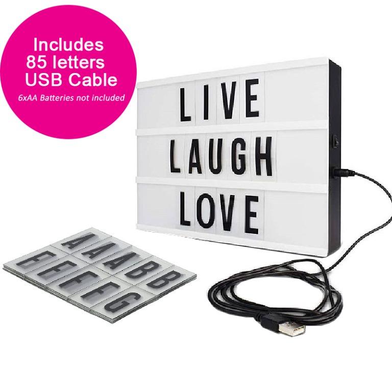 DIY LED number letter lightbox Display Light Box with Various size A4