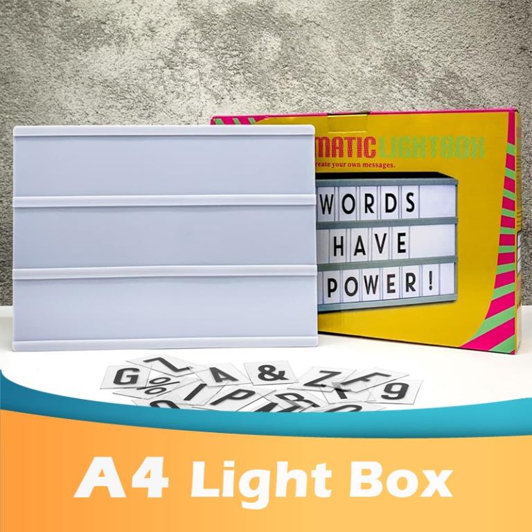 DIY LED number letter lightbox Display Light Box with Various size A4