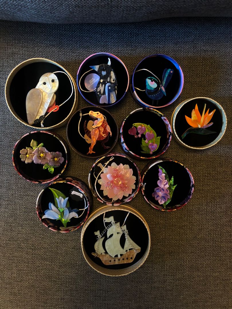 Erstwilder Australia Assorted Resin Brooches, Women's Fashion, Jewelry