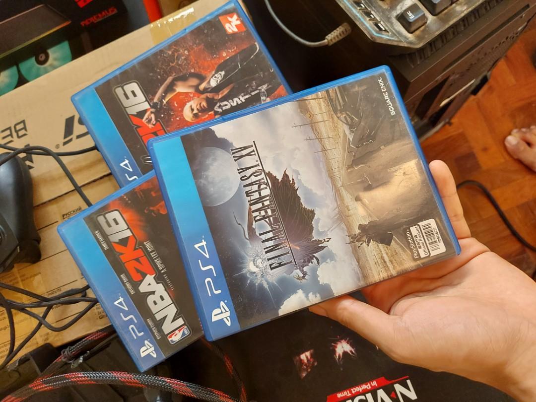 FINAL FANTASY XV, NBA2K16, WWE 2K16 (Category: PlayStation) located in Marikina City. Submitted by ronb123 (Listing ID 1105966262, Image 2). Description: Selling FFXV for PHP 998 ADD PISO EACH FOR NBA 2K16 WWE 2K16 !!!!!! STEAL 1K total all 3;PS4. Very good condition..