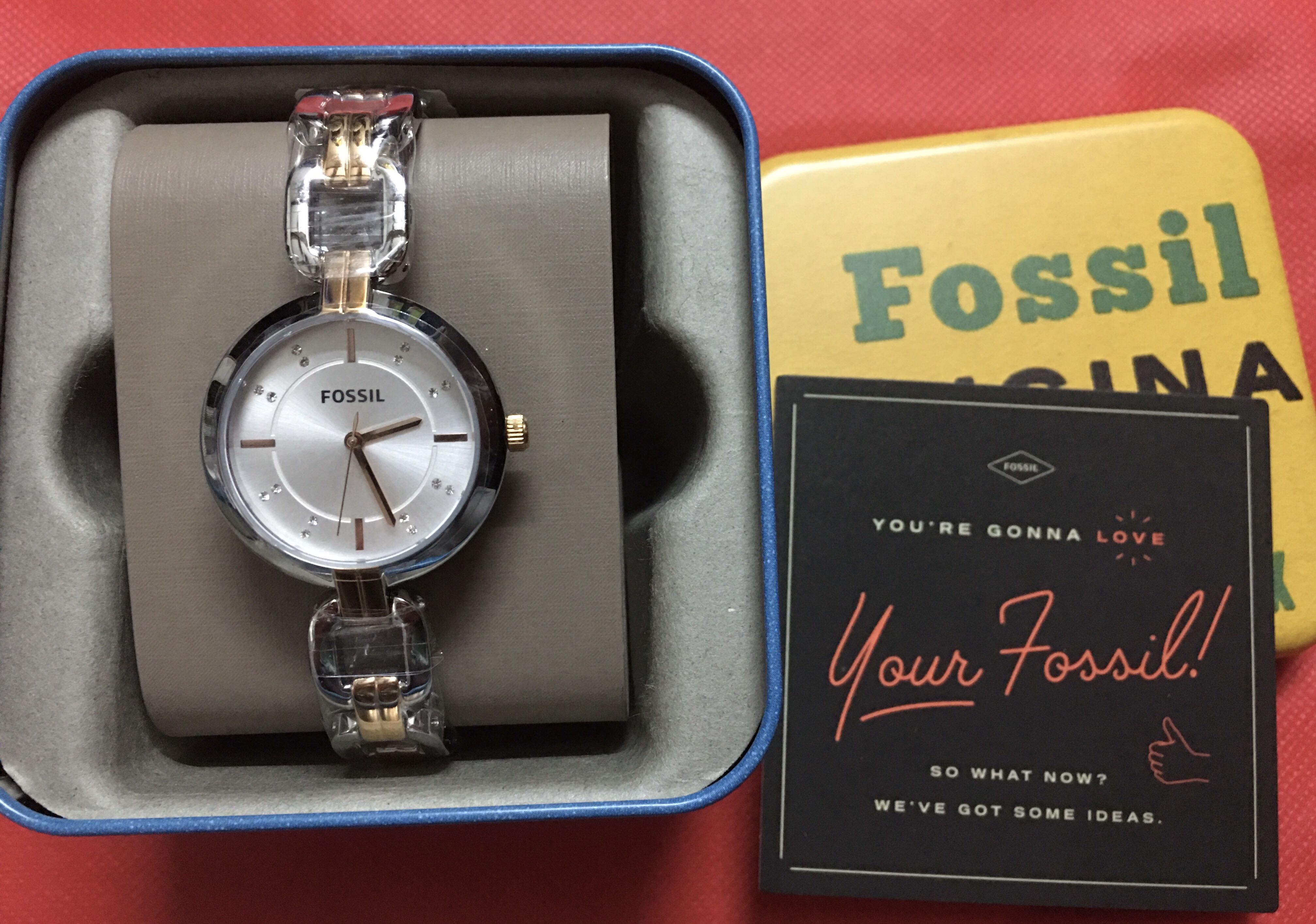Fossil Kerrigan BQ3341 Three Hand Two Tone Stainless Steel Watch