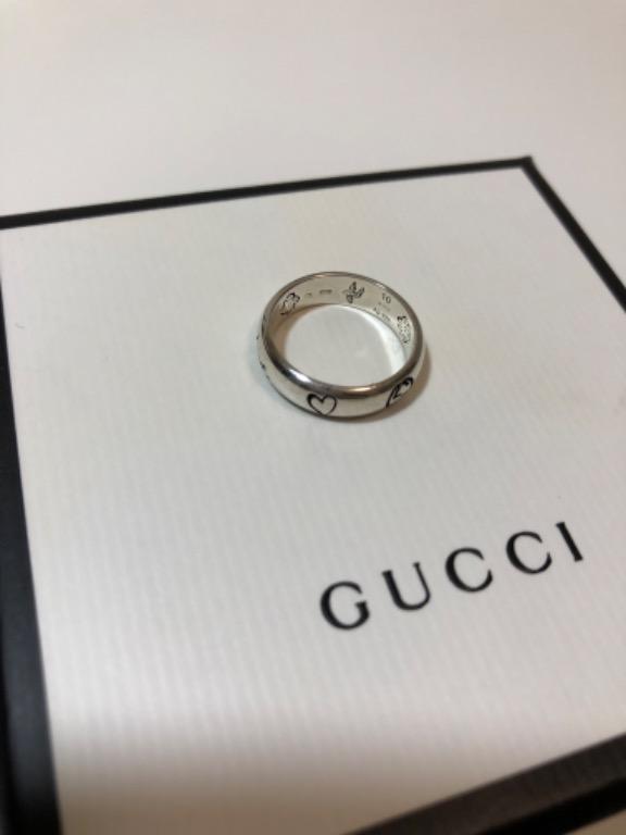 Gucci blind for love 全銀戒指size 10｜