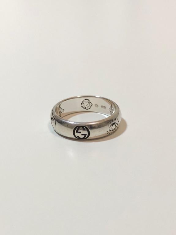 Gucci blind for love 全銀戒指size 10｜