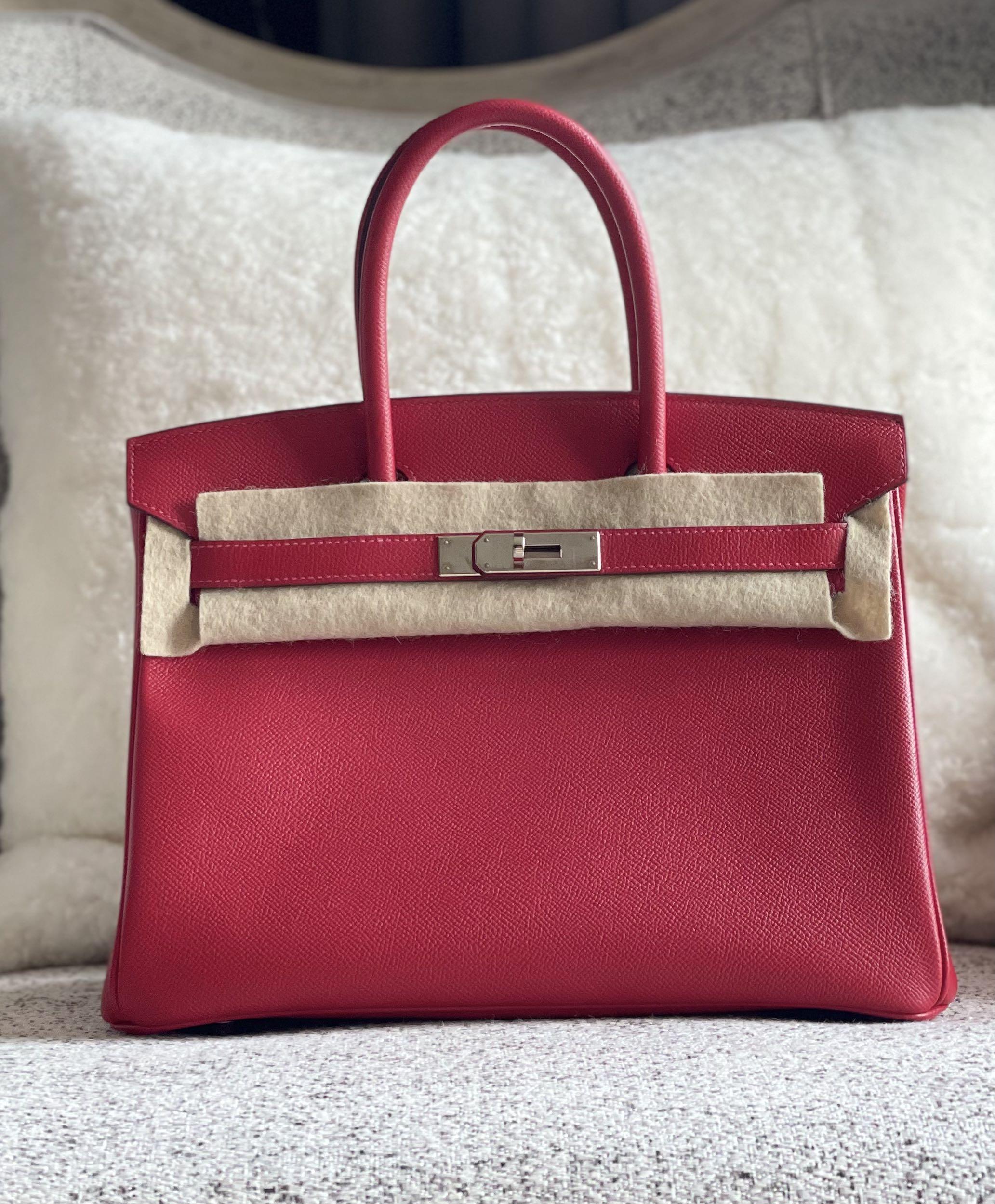 Hermes Birkin 30 Rouge Casaque PHW, Luxury, Bags & Wallets on Carousell
