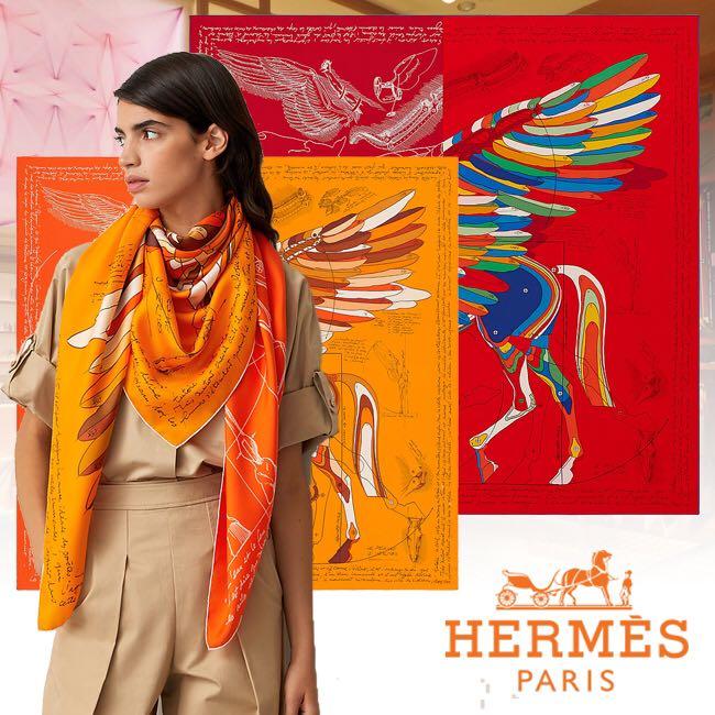 Le Pegase d'Hermes Cut wash scarf 140