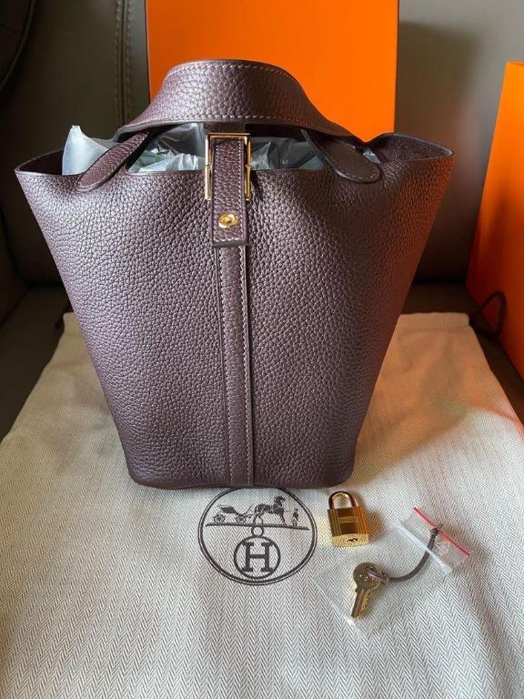 Hermes Rouge Sellier Taurillon Clemence Leather Picotin Lock 22