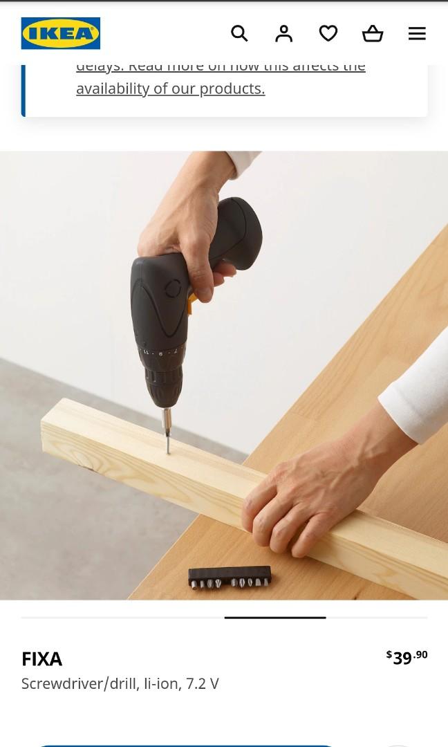 IKEA FIXA screwdriver/drill, 7.2 V, Furniture & Home Living, Home