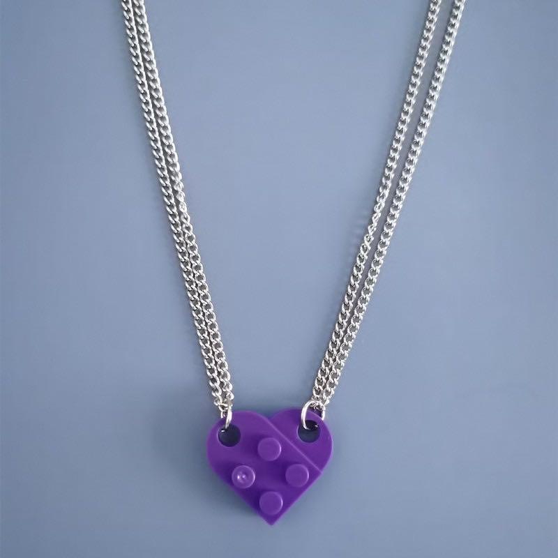 Purple lego heart clearance necklace
