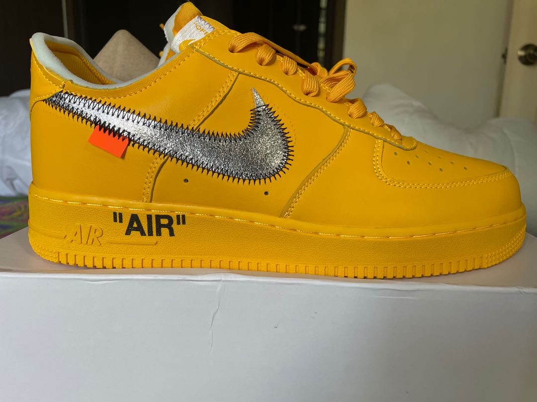 Lemonade/ University gold AF1 OW, Men's Fashion, Footwear, Sneakers on