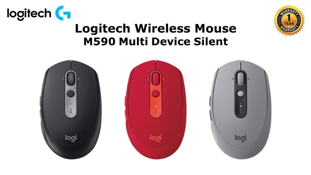Logitech Wireless Mouse M590 MULTI-DEVICE SILENT - Wireless USB , 1 Year Warranty, Computers & Tech, & Accessories, Mouse & Mousepads on Carousell